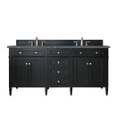 James Martin Brittany 72" Double Bathroom Vanity, Black Onyx