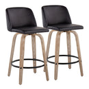 Toriano - Contemporary Fixed-Height Counter Stool & Swivel With Round Footrest (Set of 2) by HouseOfZazla