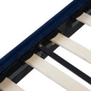 Aspen Vertical Tufted Headboard Platform Bed Set, Queen, Navy Blue Velvet