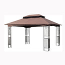 13 0 Outdoor Patio Gazebo Canopy Tent With Ventilated Double Roof And Mosquito Net (Detachable Mesh Screen On All Sides) Suitable For Lawn Garden Backyard And Deck Top - Brown by HouseOfZazla
