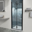 32 to 33-3/8 in. W x 72 in. H Bi-Fold Semi-Frameless Shower Doors in Matte Black with Clear Glass