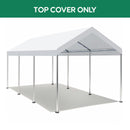 10 X 20 Ft Carport Canopy Cover Replacement Heavy Duty Waterproof Fabric With 36 Bungee Cords UV & Tear Resistant (Cover Only) - White by HouseOfZazla