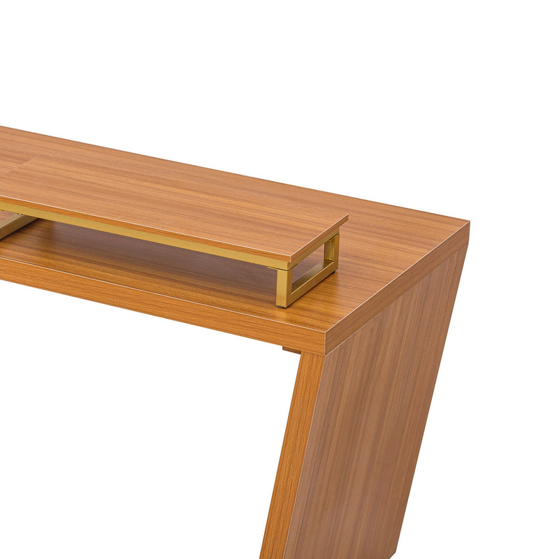 Walker Edison | Modern Wooden 63" Writing Desk with Monitor Stand