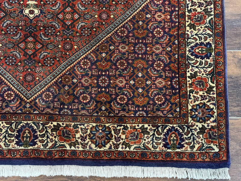 Persian Bidjar Rug 4x5, Fine 290 KPSI, Herati Pattern