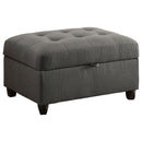 Balta - 2 Piece Loose Back Sectional With Ottoman Upholstered - Gray by HouseOfZazla