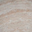 Modern Concrete Side Table With Travertine, Indoor / Outdoor Use - Beige