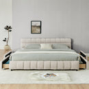 Modern Platform Bed Frame With Thick Fabric by Unique Piece Furniture