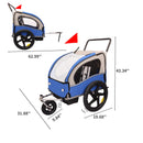 2-in-1 Double 2 Seat Bicycle Bike Trailer Jogger Stroller for Kids Children Foldable Collapsible w/Pivot Front Wheel