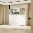 Mordern Design Twin Size Horizontal Murphy Bed With Shelf Storage For Bedroom Or Guestroom Wall Bed Space Saving Hidden Bed With New Style Gas Struts - White by Unique Piece Furniture