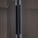 Modern Minimalist Tall Lighted Display Cabinet With Tempered Glass Door - Black / Dark Walnut by HouseOfZazla