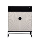 5-Tier Shoe Storage Cabinet, Wooden Shoe Cabinet with Doors Modern Shoe Organizer with Open Shelves for Entryway, Hallway, Living Room