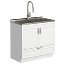 Reed - Deluxe Laundry Cabinet With Pull-Out Faucet And Stainless Steel Sink by Unique Piece Furniture