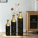 Decorative Metal Vases Set of 3