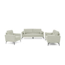 3 Piece Living Room Sofa Set, including 3-Seater Sofa, Loveseat and Sofa Chair, with Two Small Pillows, Corduroy Beige