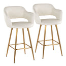 Margarite - Contemporary Fixed Height Counter Stool With Footrest (Set of 2) With Square by HouseOfZazla