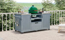 K&K 66.5' Outdoor Kitchen Island for Big Green Egg Grills, Solid Wood Outdoor Grill Cart for Tabletop Grill with Stainless Steel Top, Drawer, Compatible with Large Big Green Egg, Kamado Joe- Grey Blue by Montret