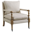 Accent Chair With Turned Legs - Beige by HouseOfZazla