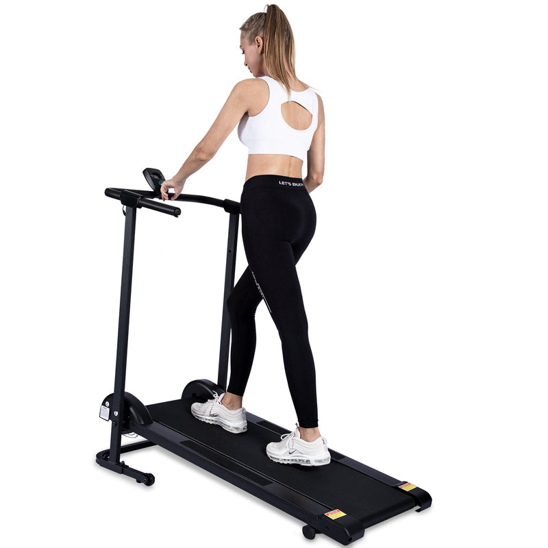 Manual Treadmill Non Electric Treadmill with 10 Incline Small Foldable Treadmill for Apartment Home Walking Running (Mode GHN213)