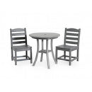 3 Piece Outdoor Dining Set, Round Patio Table With 2 Armless Chairs by HouseOfZazla