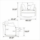 40.55''W Swivel Accent Chair with 2 Throw Pillows by HouseOfZazla