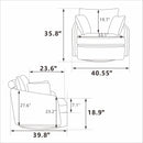 40.55"W Swivel Accent Chair with 2 Throw Pillows