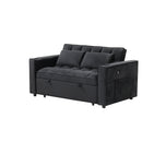 55.3" 4-1 Multi-functional Sofa Bed with Cup Holder and USB Port for Living Room or Apartments Black