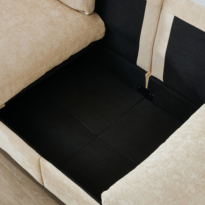96.5" L Shape Sectional Couch with Ottoman, photo 7 of 10