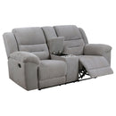 Sebring - 2 Piece Upholstered Reclining Sofa Set With Manual Recline - Gray by HouseOfZazla