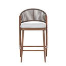 Outdoor 26" Counter Height Metal Frame Counter Stools With Scallop Shaped Backrest & Water Resistant Cushions by HouseOfZazla
