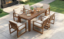 TREXM Patio Table and Chairs Set for 6 with Umbrella Hole