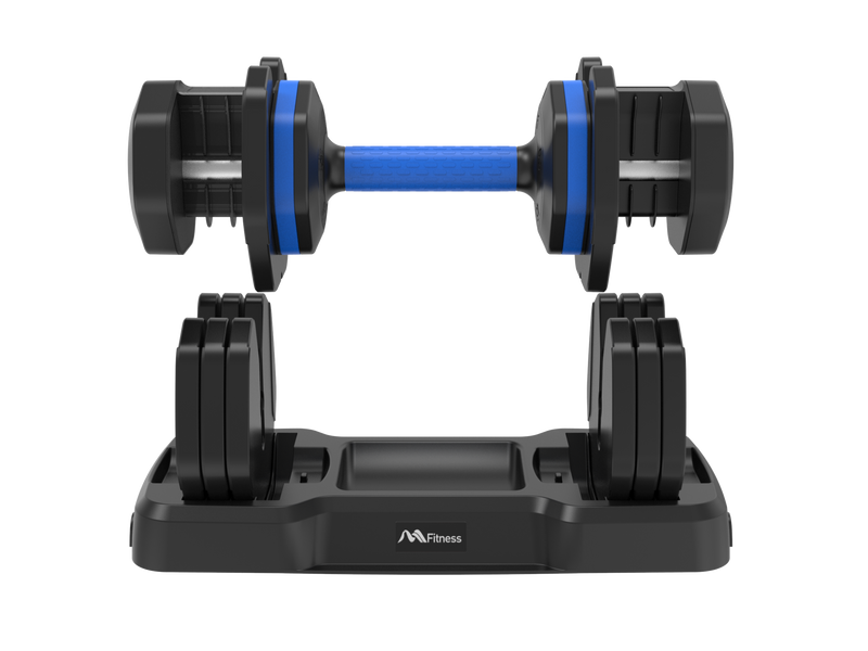Adjustable Dumbbell - 55lb Single Dumbbell with Anti-Slip Handle, Fast Adjust Weight by Turning Handle with Tray, Exercise Fitness Dumbbell Suitable for Full Body Workout