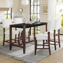 5 Piece Counter Height Dining Set, Bar Table With 4 Upholstered Chairs by HouseOfZazla