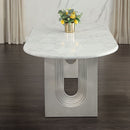 Zayn - Dining Table - White Natrual Marble Top & White by Unique Piece Furniture