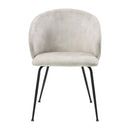 Velvet Upholstery Side Chairs 2 Piece Set With Metal Legs Modern Home Furniture - Beige by HouseOfZazla