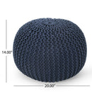 Bordeaux - Knitted Round Pouf Ottoman, Floor Cushion by Unique Piece Furniture