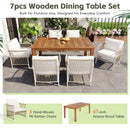 TOPMAX Patio 7pcs Wooden Dining Table Set by HouseOfZazla