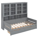 Daybed With Glass Door Storage Cabinets, Built In LED Lighting And Shelves by HouseOfZazla