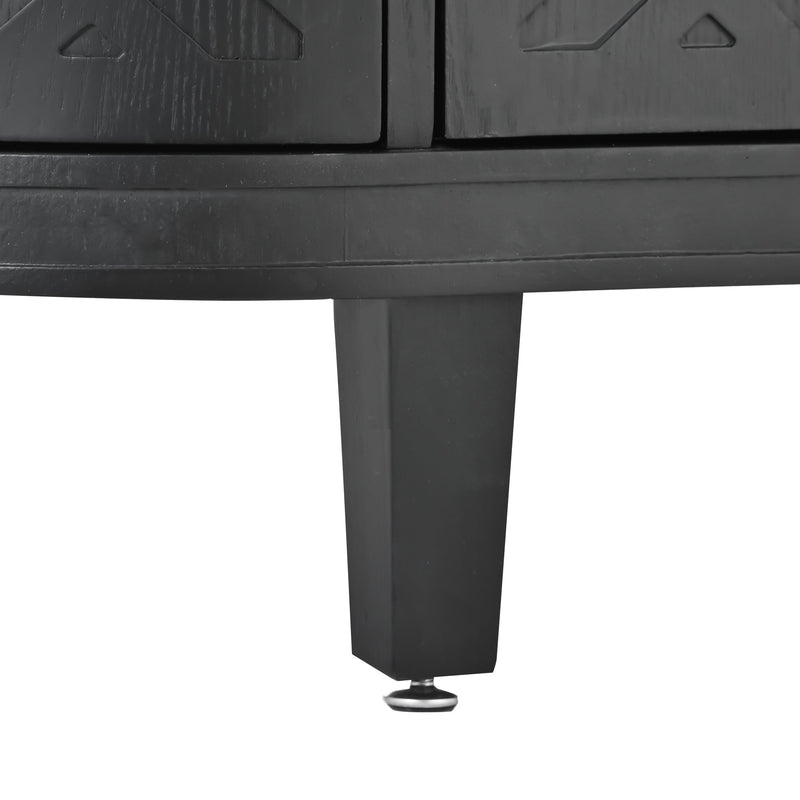 Accent Storage Cabinet Sideboard Wooden Cabinet with Antique Pattern Doors for Hallway, Entryway, Living Room, Bedroom