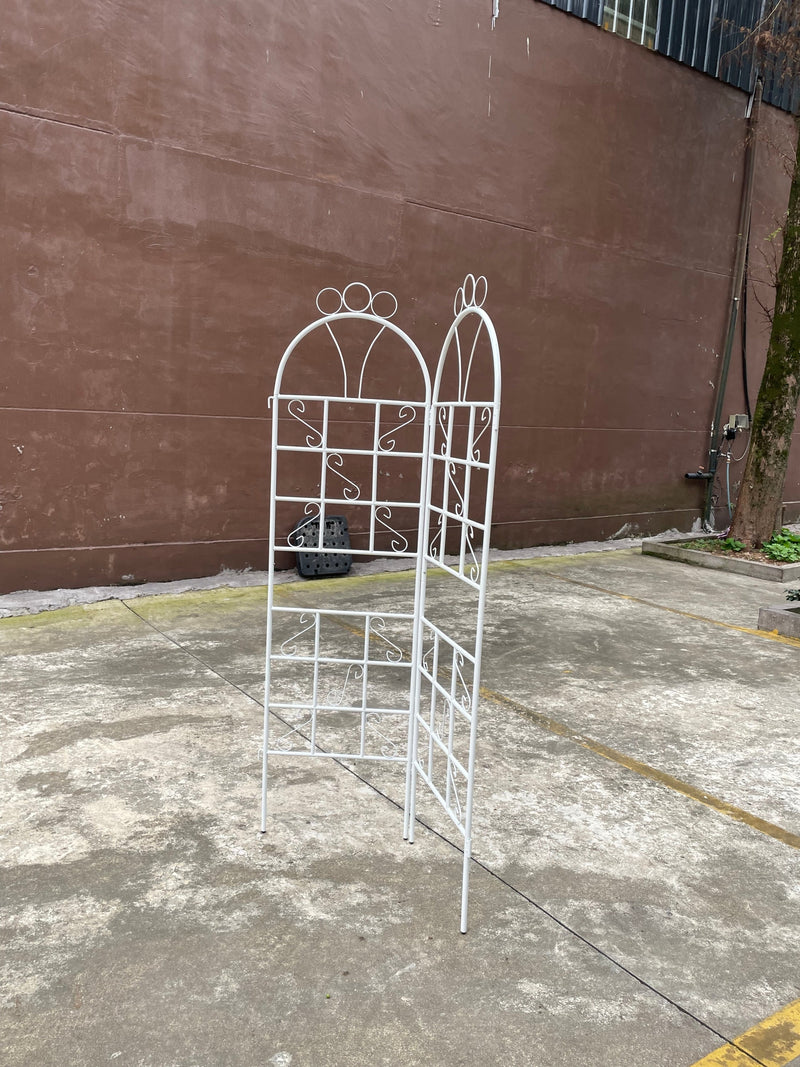 1Set (2pcs) Metal Garden Trellis for Climbing Plants Outdoor Rustproof Plant Support -ceramic whiteware
