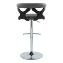Gardenia - Contemporary Adjustable Barstool & Swivel, Rounded T Footrest (Set of 2) by HouseOfZazla