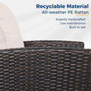 All-Weather Wicker 3 Seat Patio Sofa With Thick Cushions