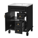 Bathroom Vanity With Sink, Compact Cabinet & 2 Drawers And Adjustable Shelf by HouseOfZazla