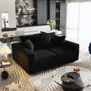 Deep Seat Convertible Sofa With Soft Pillows And Ottomans by HouseOfZazla