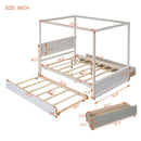 Canopy Platform Bed With Drawers, Support Slats, No Box Spring Needed by HouseOfZazla