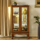 Curio Cabinet Lighted Curio Diapaly Cabinet With Adjustable Shelves And Mirrored Back Panel, Tempered Glass Doors (3 Tier), (E26 Light Bulb Not Included) by Unique Piece Furniture