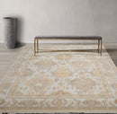 7’7" x 10’1” Muted Turkish Oushak Hand Knotted Wool Traditional Area Rug