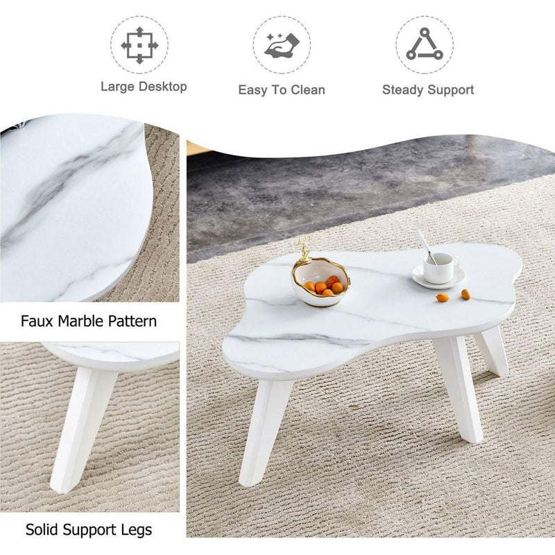 Modern minimalist white table top. Cloud shape gives you a new experience, computer desk. The game table. Suitable for dining and living rooms.