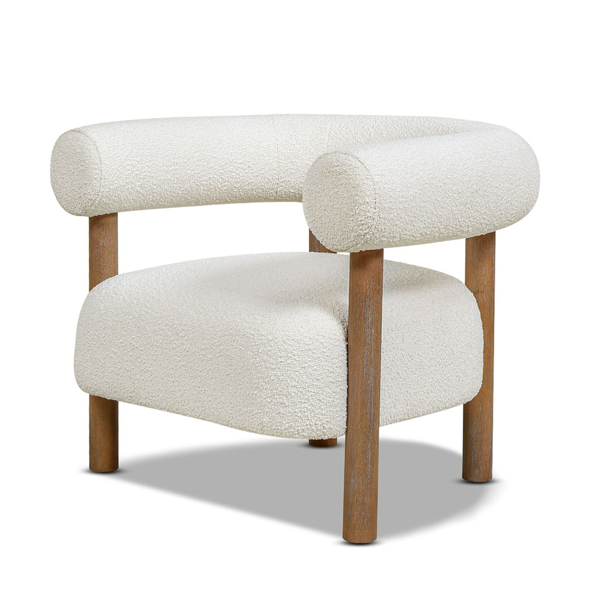 Fuji - Barrel Accent Arm Chair - Ivory White, photo 6 of 7