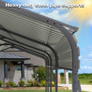 Metal Carport 13 X 26.5 Ft Heavy Duty With Galvanized Steel Roof Metal Garage Canopy With Galvanized Steel Roof & Frame Car Tent Outdoor Storage Shed For Car Boats And Truck - Gray by HouseOfZazla