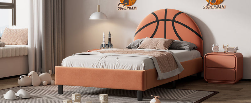 Walker Edison | Basketball Upholstered Twin Platform Bed